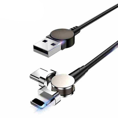 Magnetische USB-oplaadkabel die 180° draaibaar is.